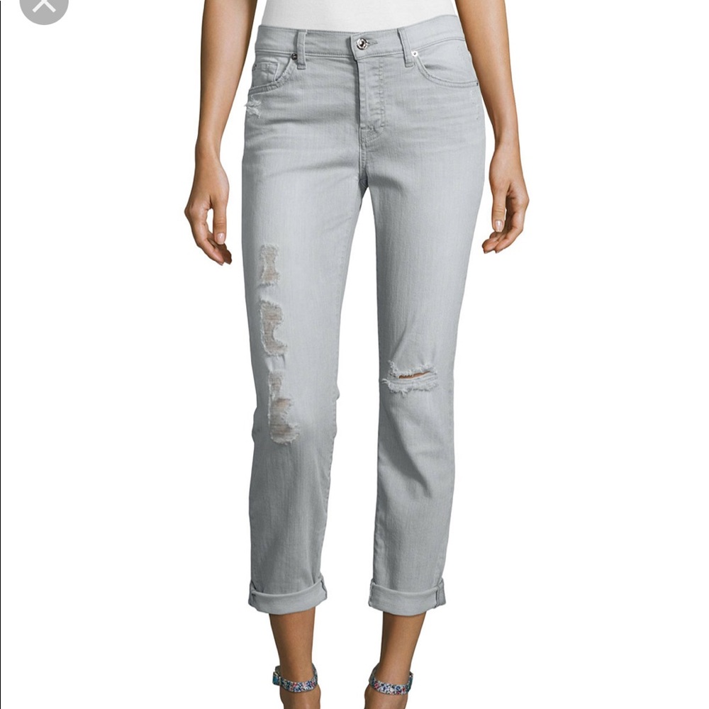 Seven josefina light gray distressed denim
